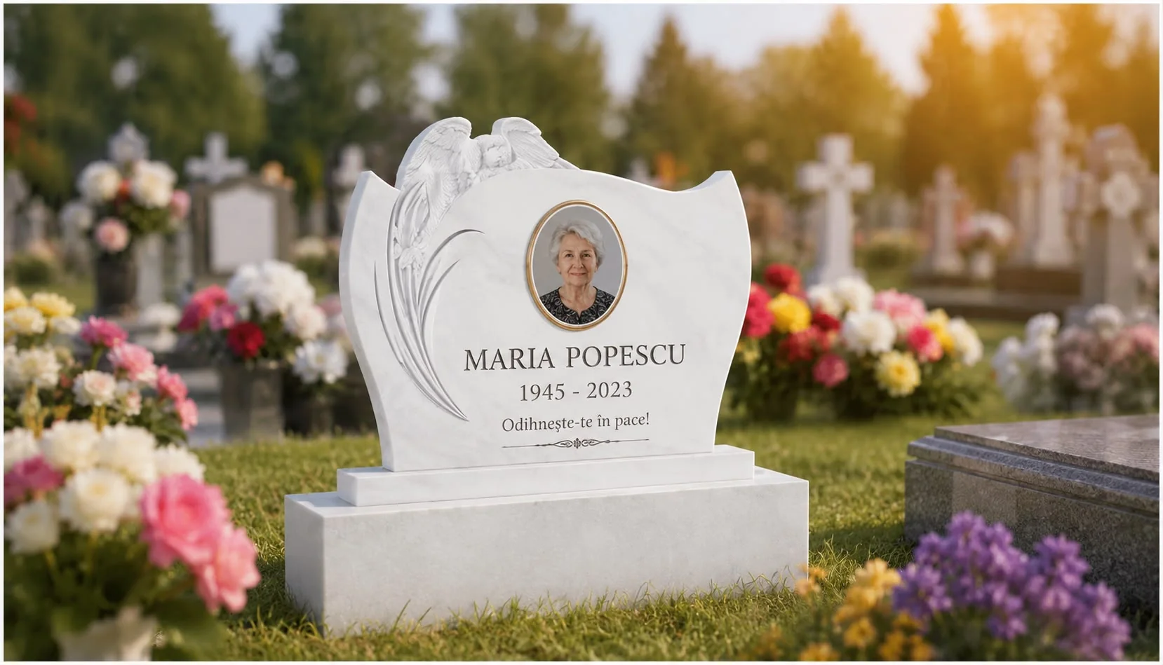 Cruce funerara din marmura model MARMO 02