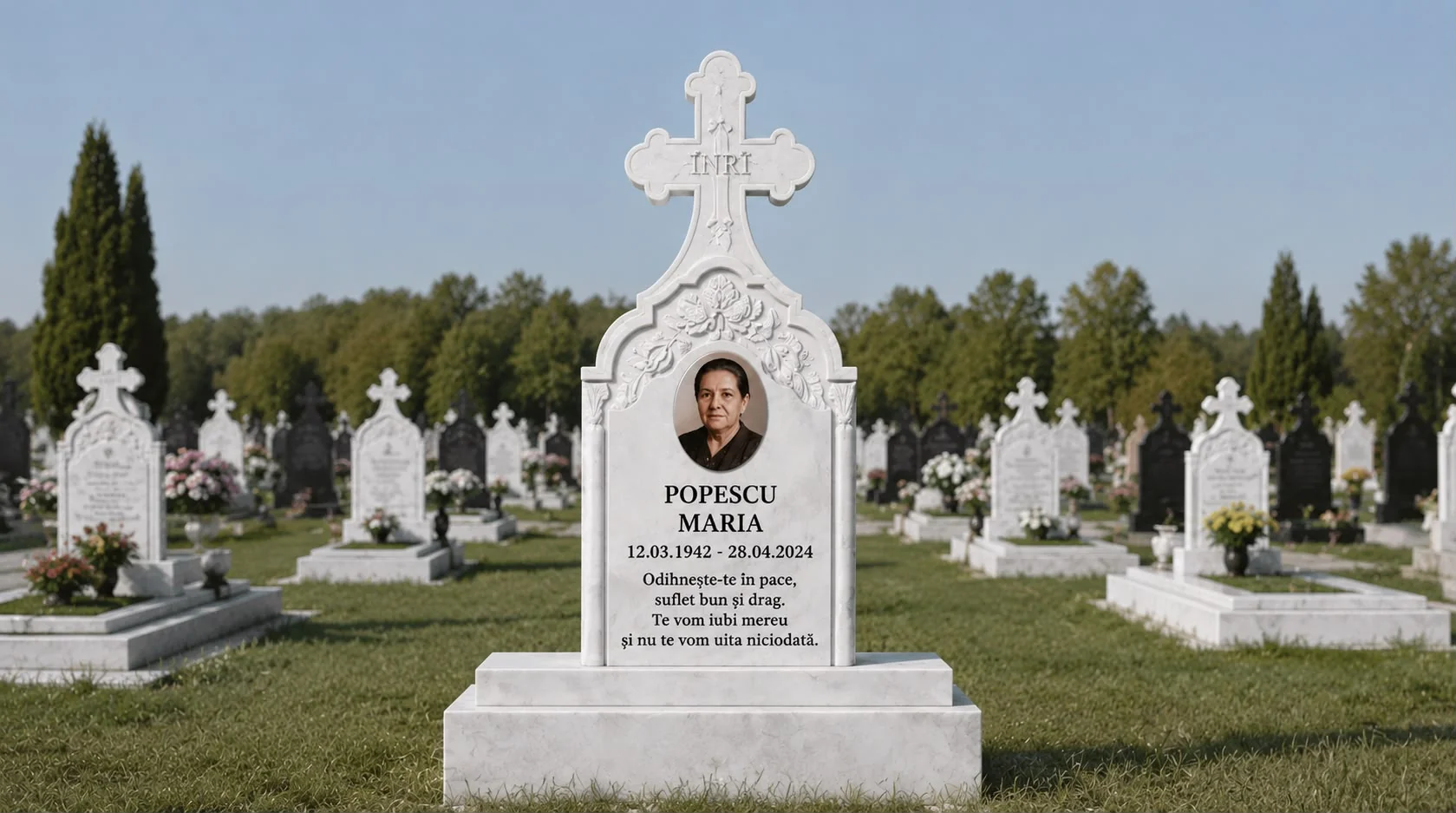 Cruce funerara din marmura model MARMO 03