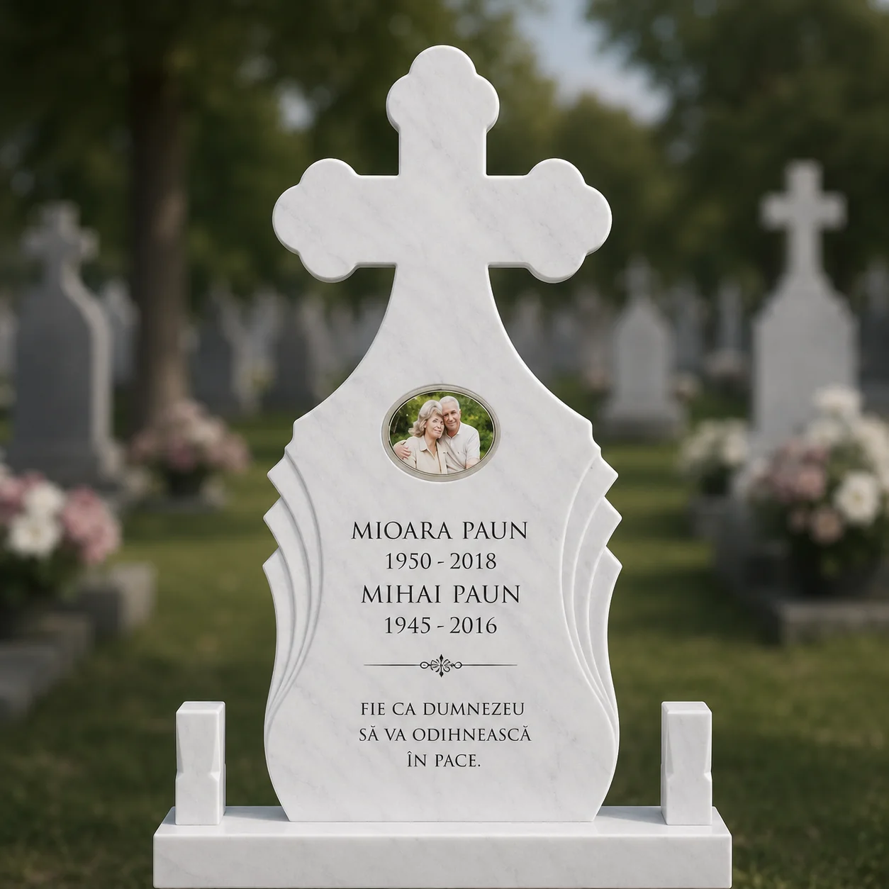 Cruce funerara din marmura model MARMO M11